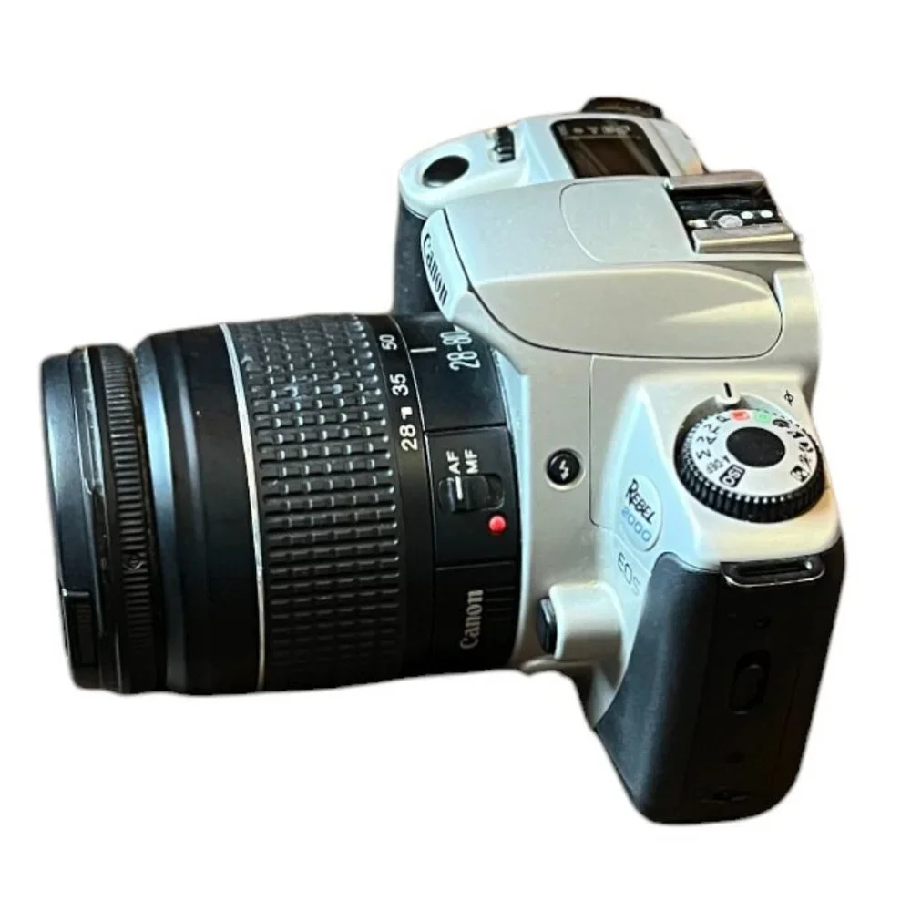 Canon EOS Rebel 2000 35mm SLR Film Camera, 2 Lenses/Filters/Strap/Camera Bag